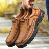 Shoes - Casual Stylish Men Genuine Leather Moccasin Sneakers Shoes