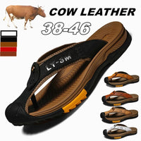 Cow Leather Men Sandals Slippers