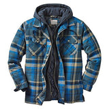 Fashion Plaid Men's Hooded Thick Warm Outerwear Coat