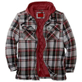 Fashion Plaid Men's Hooded Thick Warm Outerwear Coat