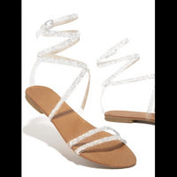 Hot Sale Cross Tied Sandals Women Crystal Summer Beach Sandals