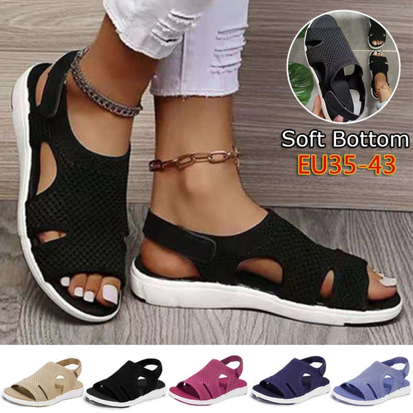 Woman Flats Buckle Strap Ladies Fashion Beach Shoe Big Size