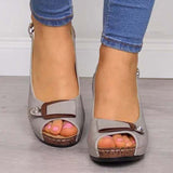 Casual Sewing Women Comfortable Ladies Retro Wedges Sandals Plus Size
