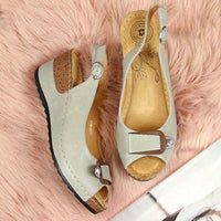 Casual Sewing Women Comfortable Ladies Retro Wedges Sandals Plus Size