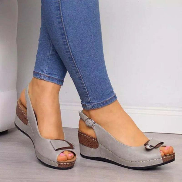 Casual Sewing Women Comfortable Ladies Retro Wedges Sandals Plus Size