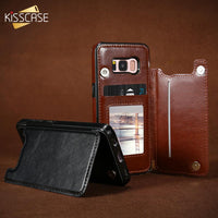 Luxury Retro Leather Card Slot Holder Cover Case For Samsung S10 Plus Lite Note 9 8 S9 S8 Plus S7 Edge