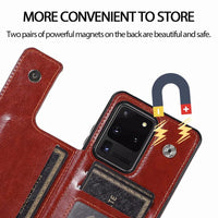 Retro PU Leather Flip Wallet Holder Cover For Samsung Galaxy S20/S20Plus/S20Ultra/S10/9 Note10/9