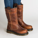 Women's Shoes - Leather Fashion Flip Fur Vintage Booties
