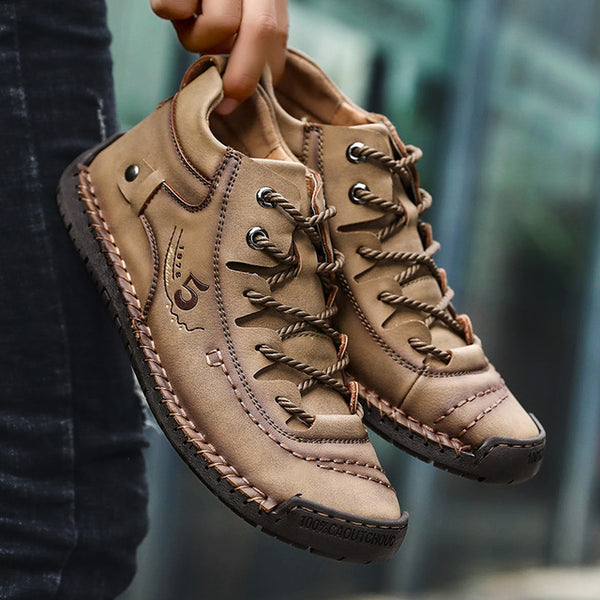 Men's Shoes - Men's Handmade Leather Comfy Soft Casual Snow Boots