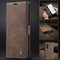 Case&Strap - Luxury Flip Retro Leather Card Holder Flip Cover Case For Samsung Note 10 pro S10 plus S10 lite S10 Note 9 8 S9 S8 Plus
