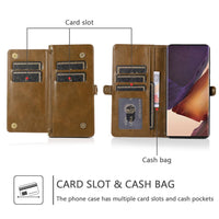 Detachable Magnetic PU Leather Wallet Case for Samsung Galaxy Note Series