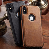 Phone Case - Vintage PU Leather Back Ultra Thin Case Cover for iphone X XS Max XR