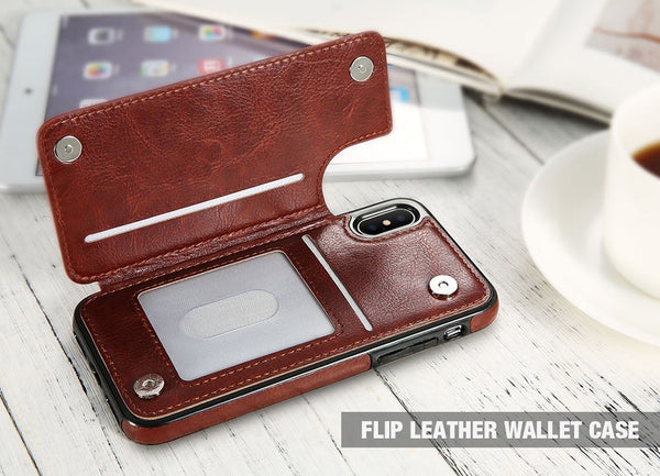 iPhone Case - Luxury Retro Leather Card Slot Holder Case For iPhone X/XR/XS/MAX/8/7/6S/6/Plus