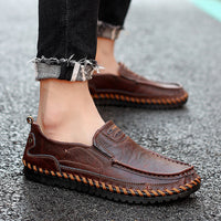 Handmade Leather Loafers Quality Split Leather Soft Casual Men Italy Rome Shoes
