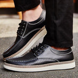 Shoes - Hand Sewing Men's Genuine Leather Casual Shoes