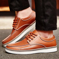 Shoes - Hand Sewing Men's Genuine Leather Casual Shoes