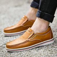 Shoes - Hand Sewing Men's Genuine Leather Casual Shoes