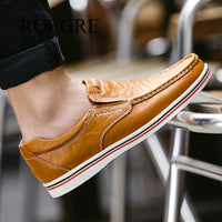 Shoes - Hand Sewing Men's Genuine Leather Casual Shoes