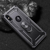 Phone Case - Shockproof Armor Bumper Magnetic Ring Holder Case For iPhone X XR XS MAX 8 7 6S 6/Plus