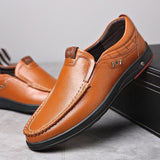 Shoes - Men Solid Slip On Leather Shoes