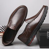 Shoes - Men Solid Slip On Leather Shoes