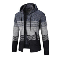 Men's Hooded Stripe Knitted Sweater Jackets