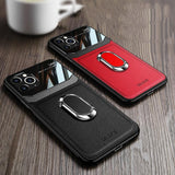 Shockproof PU Leather Tempered Glass With Stand Case for iPhone 12/12 Pro/12 Pro max/12 Mini/11