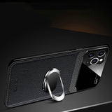 Shockproof PU Leather Tempered Glass With Stand Case for iPhone 12/12 Pro/12 Pro max/12 Mini/11