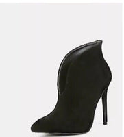 Autumn Pointed Toe V Shape Cut Suede Pumps