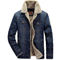 Men's Clothing - Brand Winter Thick Warm Fleece Windbreaker Denim Jacket