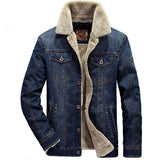 Men's Clothing - Brand Winter Thick Warm Fleece Windbreaker Denim Jacket
