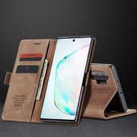 Case&Strap - Luxury Flip Retro Leather Card Holder Flip Cover Case For Samsung Note 10 pro S10 plus S10 lite S10 Note 9 8 S9 S8 Plus