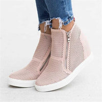 Casual Side Zipper Anti Skid Outsole Ladies Shoes