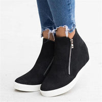 Casual Side Zipper Anti Skid Outsole Ladies Shoes