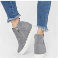Casual Side Zipper Anti Skid Outsole Ladies Shoes
