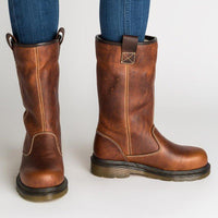 Women's Shoes - Leather Fashion Flip Fur Vintage Booties