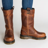 Women's Shoes - Leather Fashion Flip Fur Vintage Booties