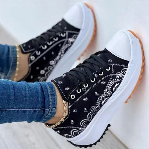 Women Platform Sneakers Canvas Shoes White Sneakers