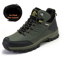 Warm Men's Snow Boots Leather Waterproof Men Sneakers Outdoor Men Hiking Boots Work Shoes
