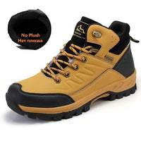 Warm Men's Snow Boots Leather Waterproof Men Sneakers Outdoor Men Hiking Boots Work Shoes