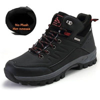 Warm Men's Snow Boots Leather Waterproof Men Sneakers Outdoor Men Hiking Boots Work Shoes