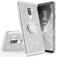 Luxury Magnetic Car Bracket Glitter Case For Samsung Galaxy S10 S10e Note 8 9 Bling 360 Ring Cover