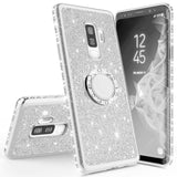 Luxury Magnetic Car Bracket Glitter Case For Samsung Galaxy S10 S10e Note 8 9 Bling 360 Ring Cover
