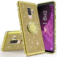 Luxury Magnetic Car Bracket Glitter Case For Samsung Galaxy S10 S10e Note 8 9 Bling 360 Ring Cover