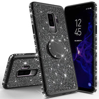 Luxury Magnetic Car Bracket Glitter Case For Samsung Galaxy S10 S10e Note 8 9 Bling 360 Ring Cover