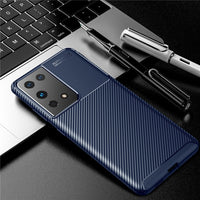 Carbon Fiber Soft Silicone Protection Cover For Samsung Galaxy S21 S20 Ultra Plus S 21 Ultra Case