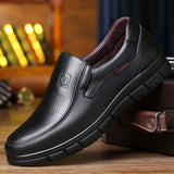 Men's Leather Shoes Soft Anti-slip Rubber Loafers Shoes