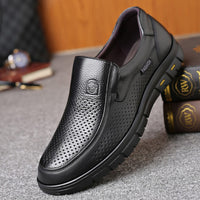 Men's Leather Shoes Soft Anti-slip Rubber Loafers Shoes