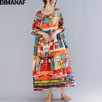 5XL 6XLOversize Women Summer Sundress Loose Holiday Maxi Dress Big Size