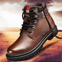 Men Winter Shoes Warm Comfortable Leather Waterproof Snow Boots Large Size